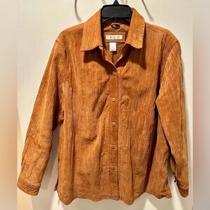 Coldwater Creek Leather Shirt Jacket XL